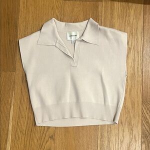 Industry Women's Cream Collared Sweater Vest